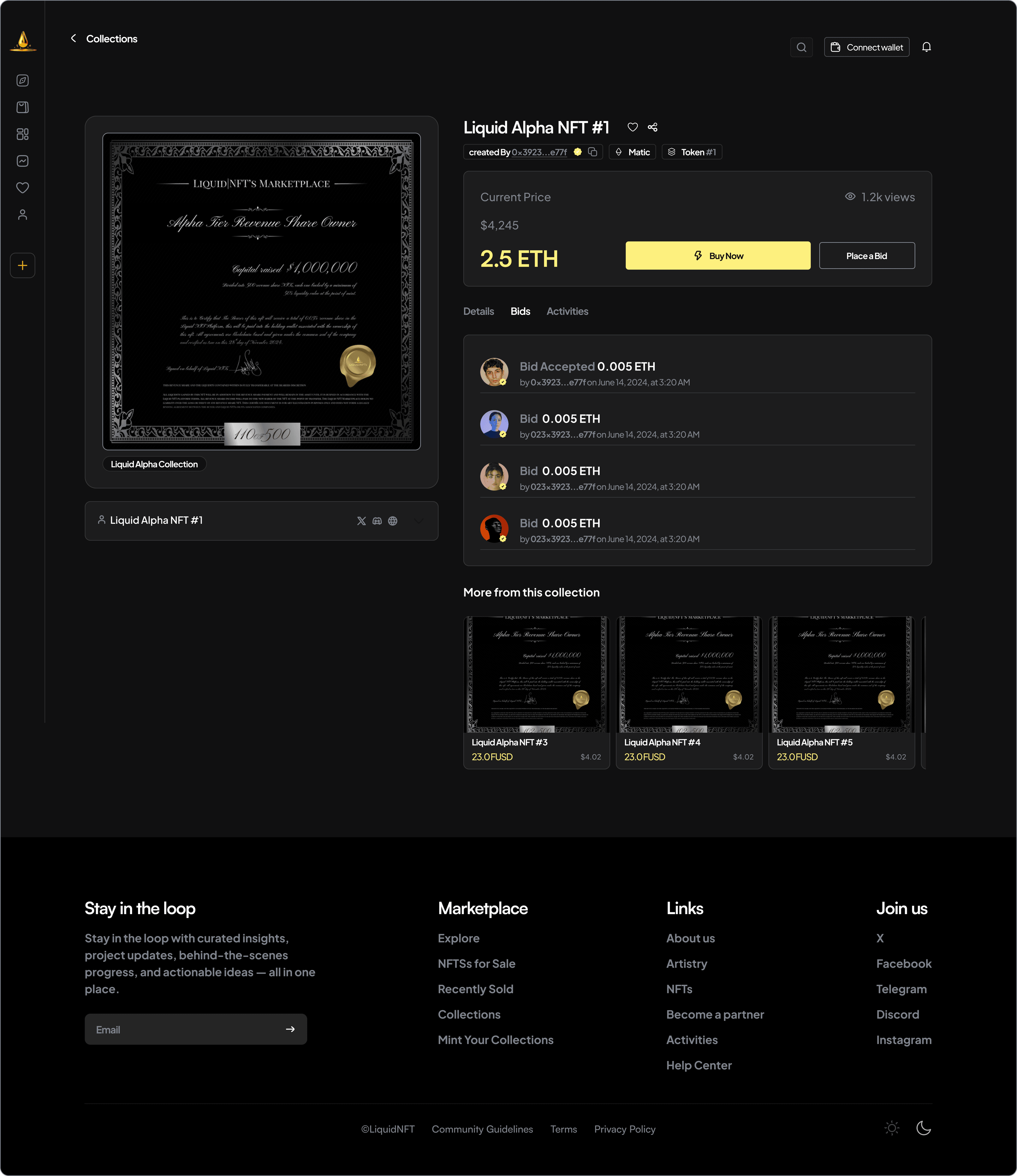 Instant Bids & Order Depth