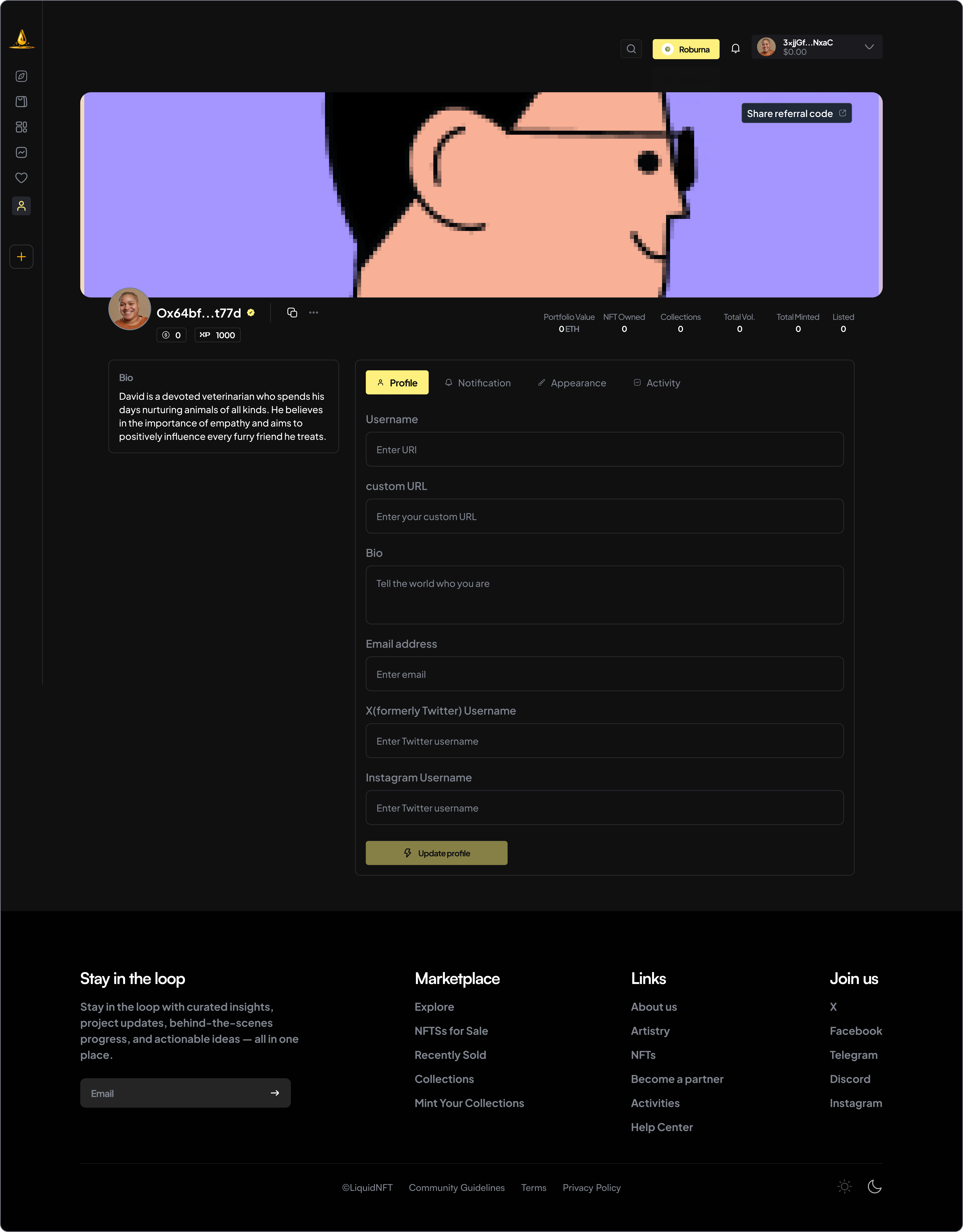 Trader Profile & Verified Handles